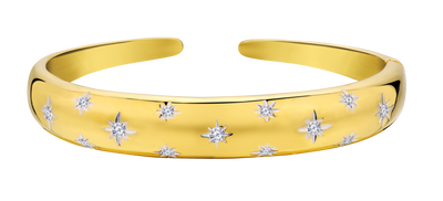 .50 Carat of Lab Grown Diamonds "Star" Bangle, Gold Plated.....................NOW - Griffin Jewellery Designs