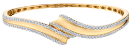 2.00 Carat of Lab Grown Diamonds Bangle, 10kt Yellow Gold.....................NOW