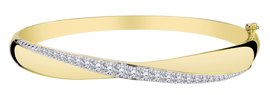 .75 Carat Of Lab Grown Diamonds Bangle, 10kt Yellow Gold.....................NOW