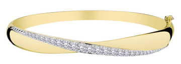 .75 Carat Of Lab Grown Diamonds Bangle, 10kt Yellow Gold.....................NOW