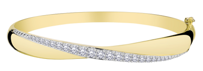 .75 Carat Of Lab Grown Diamonds Bangle, 10kt Yellow Gold.....................NOW