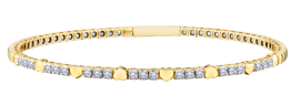.50 Carat Of Lab Grown Diamonds "Hearts" Bangle, 10kt Yellow Gold.....................NOW