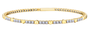 .50 Carat Of Lab Grown Diamonds "Hearts" Bangle, 10kt Yellow Gold.....................NOW
