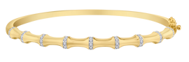 .35 Carat Of Diamonds "Bamboo" Bangle, 10kt Yellow Gold.....................NOW