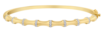 .35 Carat Of Diamonds "Bamboo" Bangle, 10kt Yellow Gold.....................NOW