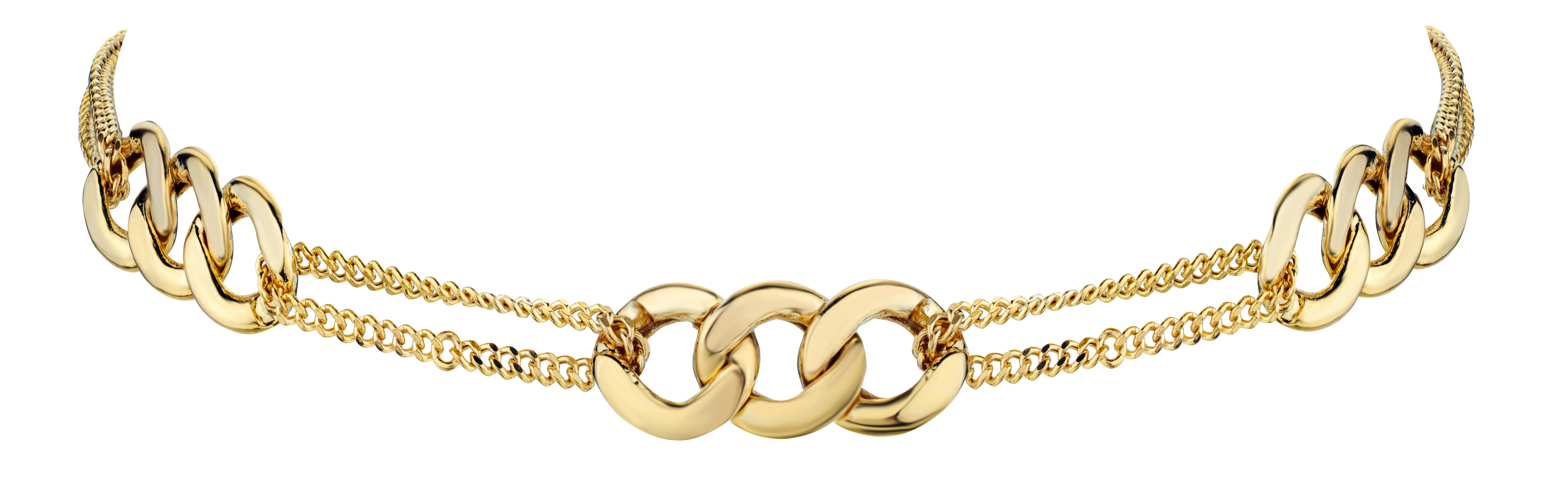 10kt Yellow Gold Two Link Station Bracelet.....................NOW