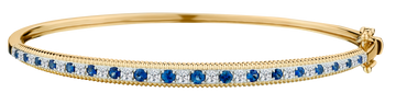.50 Carat of Diamonds & Blue Sapphire Bangle, 14kt Yellow Gold.....................NOW