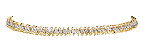 1.00 Carat of Diamonds Tennis Bracelet, 10kt Yellow Gold.....................NOW