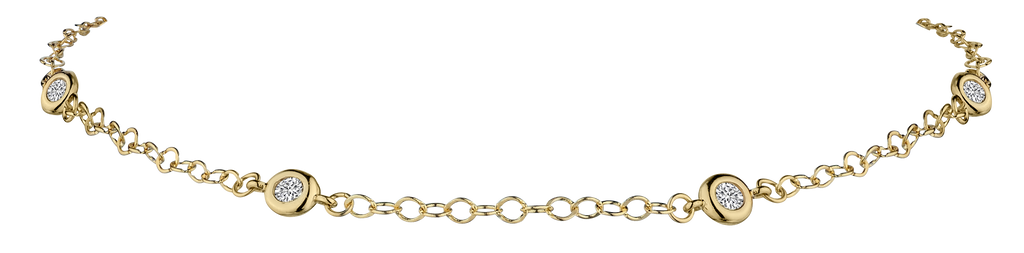 .12 Carat of Diamond 7" Bezel Set Diamond Bracelet, 14kt Yellow Gold.....................NOW