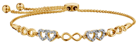 .16 Carat of Diamonds "Infinite Hearts" Bolo Bracelet, 10kt Yellow Gold.....................NOW