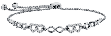 .09 Carat of Diamonds "Infinite Hearts" Bolo Bracelet, 10kt White Gold.....................NOW
