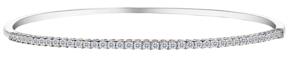 1.00 Carat of Lab Grown Diamonds Bangle, 10kt White Gold.....................NOW