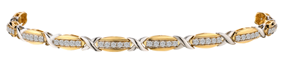 1.00 Carat of Lab Grown Diamonds Bracelet, 10kt Two Tone.....................NOW