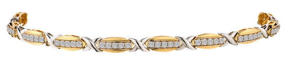 1.00 Carat of Lab Grown Diamonds Bracelet, 10kt Two Tone.....................NOW