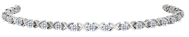 2.55 Carat of Lab Grown Diamonds "XOXO" Bracelet, Silver.....................NOW