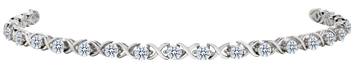 2.55 Carat of Lab Grown Diamonds "XOXO" Bracelet, Silver.....................NOW