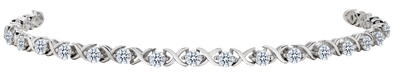 2.55 Carat of Lab Grown Diamonds "XOXO" Bracelet, Silver.....................NOW