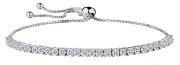 2.00 Carat of Lab Grown Diamonds "Love Tie" Bolo Bracelet, Silver.....................NOW