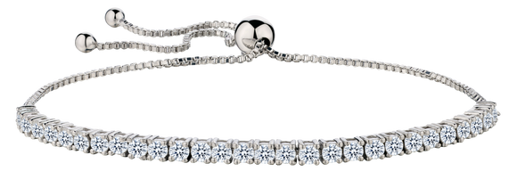 2.00 Carat of Lab Grown Diamonds "Love Tie" Bolo Bracelet, Silver.....................NOW