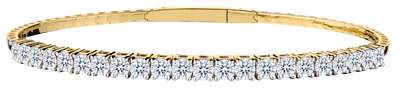 3.00 Carat of Lab Grown Diamonds Bangle, 10kt Yellow Gold.....................NOW
