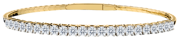3.00 Carat of Lab Grown Diamonds Bangle, 10kt Yellow Gold.....................NOW