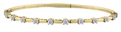 1.00 Carat of Lab Grown Diamonds Bangle, Two Tone.....................NOW