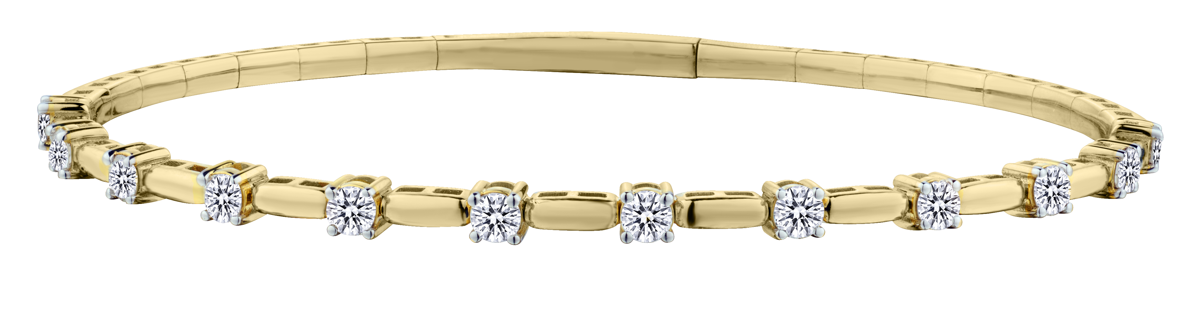 1.00 Carat of Lab Grown Diamonds Bangle, Two Tone.....................NOW