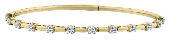1.00 Carat of Lab Grown Diamonds Bangle, Two Tone.....................NOW