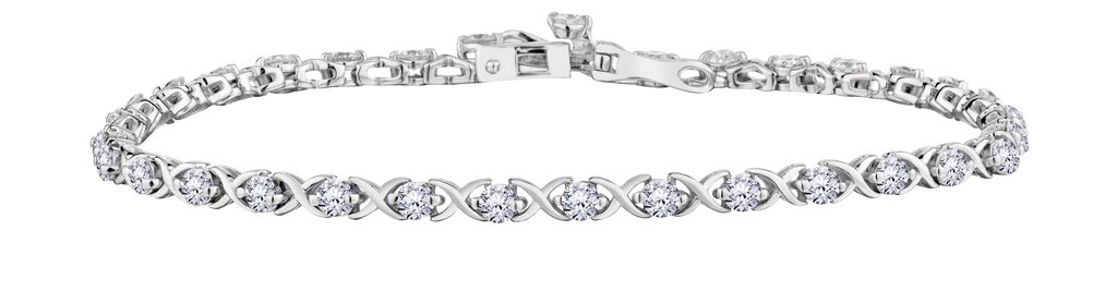 2.50 Carat Of Lab Grown Diamonds "Xoxo" Bracelet, Silver.....................NOW