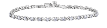 2.50 Carat Of Lab Grown Diamonds "Xoxo" Bracelet, Silver.....................NOW