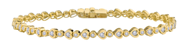 1.00+ Carat of Lab Grown Diamonds "Heart" Bracelet, 10kt Yellow Gold.....................NOW