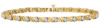 2.00 Carat Of Lab Grown Diamonds "Xoxo" Bracelet, 10kt Yellow Gold.....................NOW - Griffin Jewellery Designs