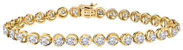 5.00 Carat Of Lab Grown Diamonds Bracelet, 10kt Yellow Gold.....................NOW - Griffin Jewellery Designs