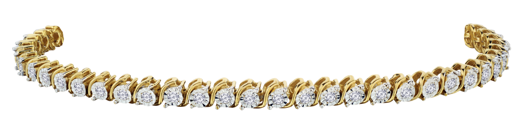 1.00+ Carat of Lab Grown Diamonds "Miracle" Tennis Bracelet, Gold Plated.....................NOW