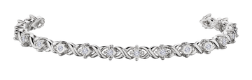 .50 Carat of Lab Grown Diamonds "XOXO" Tennis Bracelet, Sterling Silver.....................NOW - Griffin Jewellery Designs