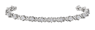 .50 Carat of Lab Grown Diamonds "XOXO" Tennis Bracelet, Sterling Silver.....................NOW - Griffin Jewellery Designs