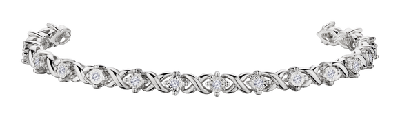 .50 Carat of Lab Grown Diamonds "XOXO" Tennis Bracelet, Sterling Silver.....................NOW - Griffin Jewellery Designs