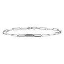 .15 Carat Paperclip Diamond Bracelet,  8", Sterling Silver.  Men’s Rings. Griffin Jewellery Designs. 