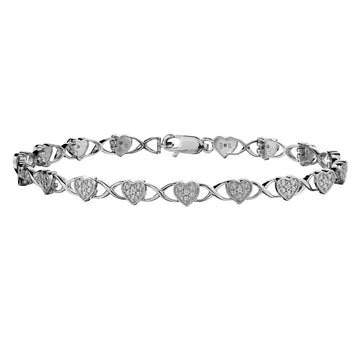 .10 Carat of Diamonds "Hug & Kisses" Bracelet, Silver.....................NOW
