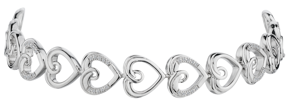 .11 Carat of Diamonds Heart Bracelet, Silver.....................NOW