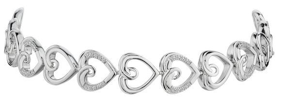 .11 Carat of Diamonds Heart Bracelet, Silver.....................NOW