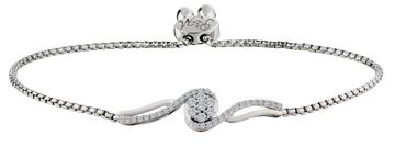 Created White Sapphire "Flower" Bolo Bracelet, Silver.....................NOW