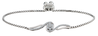 Created White Sapphire "Flower" Bolo Bracelet, Silver.....................NOW