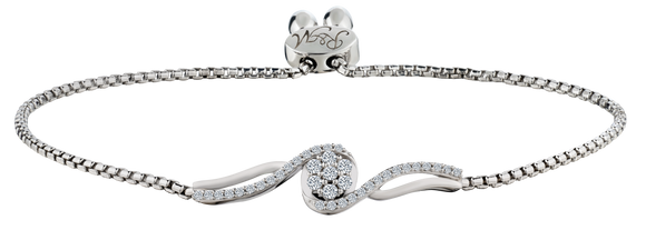 Created White Sapphire "Flower" Bolo Bracelet, Silver.....................NOW