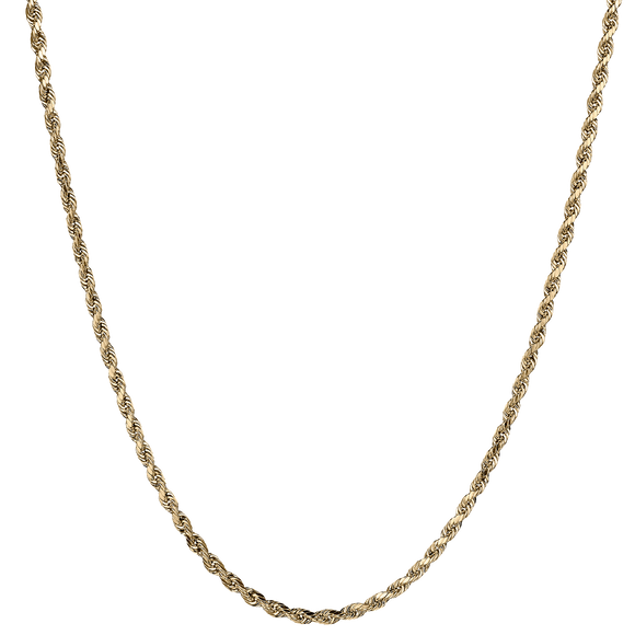 Rope Chain 24", 10kt Yellow Gold. Necklaces and Pendants. Griffin Jewellery Designs.  