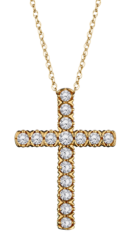 .50 Carat of Diamonds Cross Pendant, 10kt Yellow Gold.....................NOW