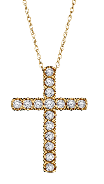 .50 Carat of Diamonds Cross Pendant, 10kt Yellow Gold.....................NOW