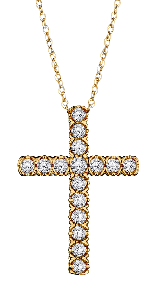 .50 Carat of Diamonds Cross Pendant, 10kt Yellow Gold.....................NOW