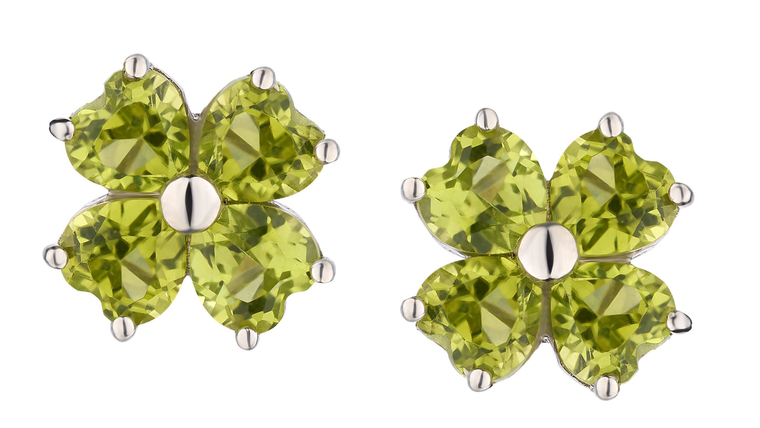 Genuine Peridot Stud Earrings, Silver......................NOW