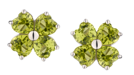 Genuine Peridot Stud Earrings, Silver......................NOW
